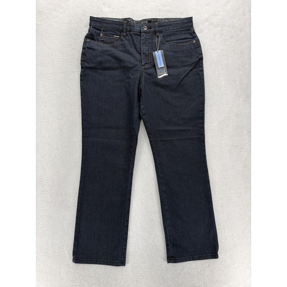 FDJ French Dressing Suzanne Straight Jeans Womens 12P Petite Dark Wash Casual